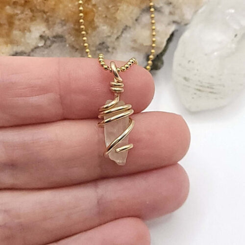 Raw Phenakite Necklace - 14k Gold Filled Ascension Crystal