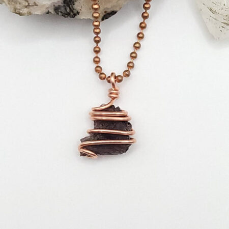 Raw Axinite Necklace in Copper - Crystal for Grounding & Endurance